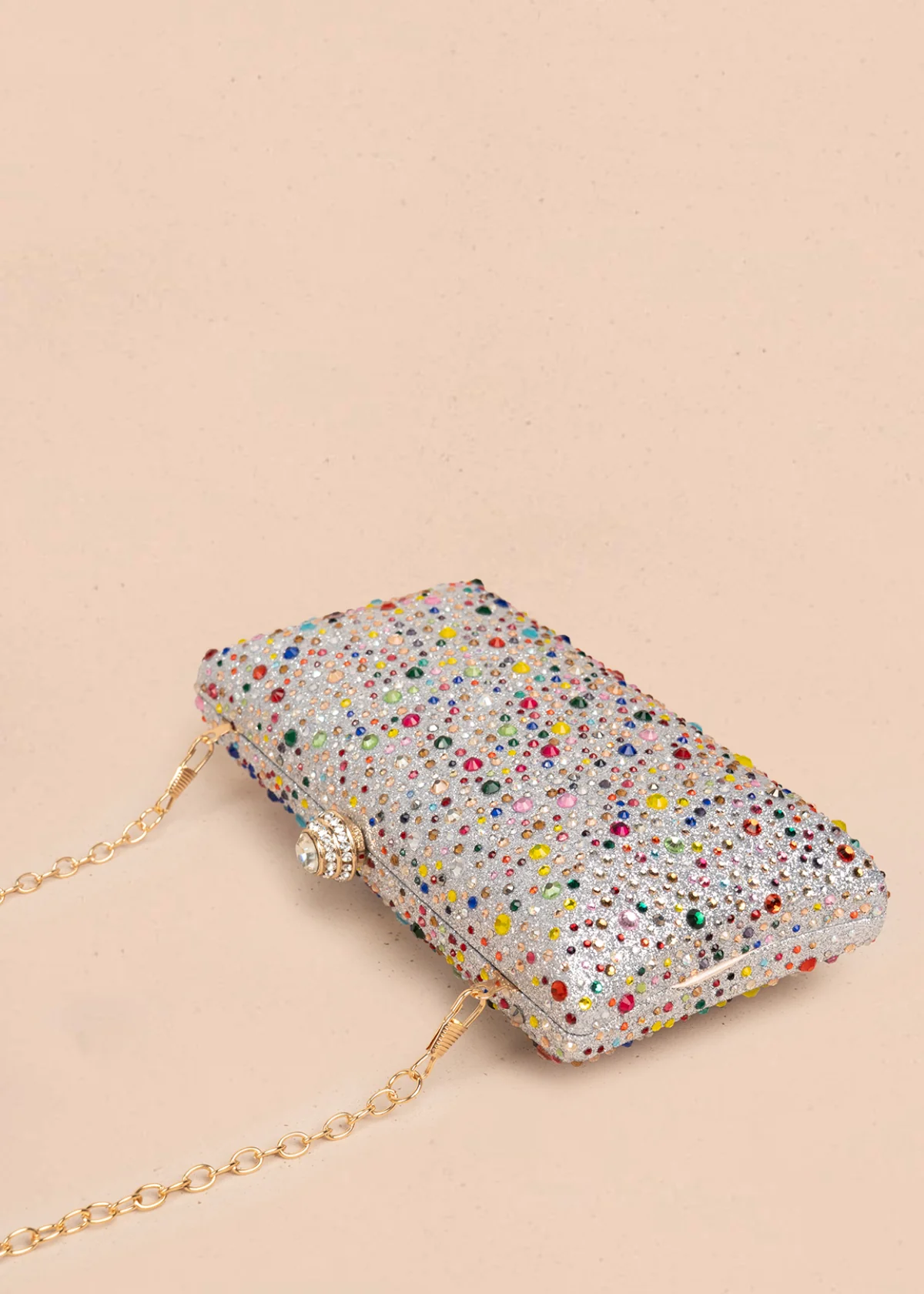 Bolso tipo bandolera color multicolor con acabado brillante y cadena 106243 - Image 5