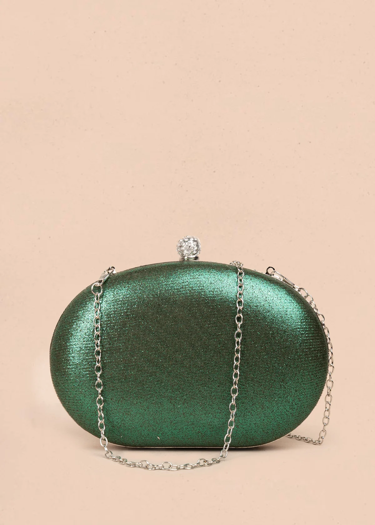 Bolso tipo bandolera color verde con pedrería 106241 - Image 4