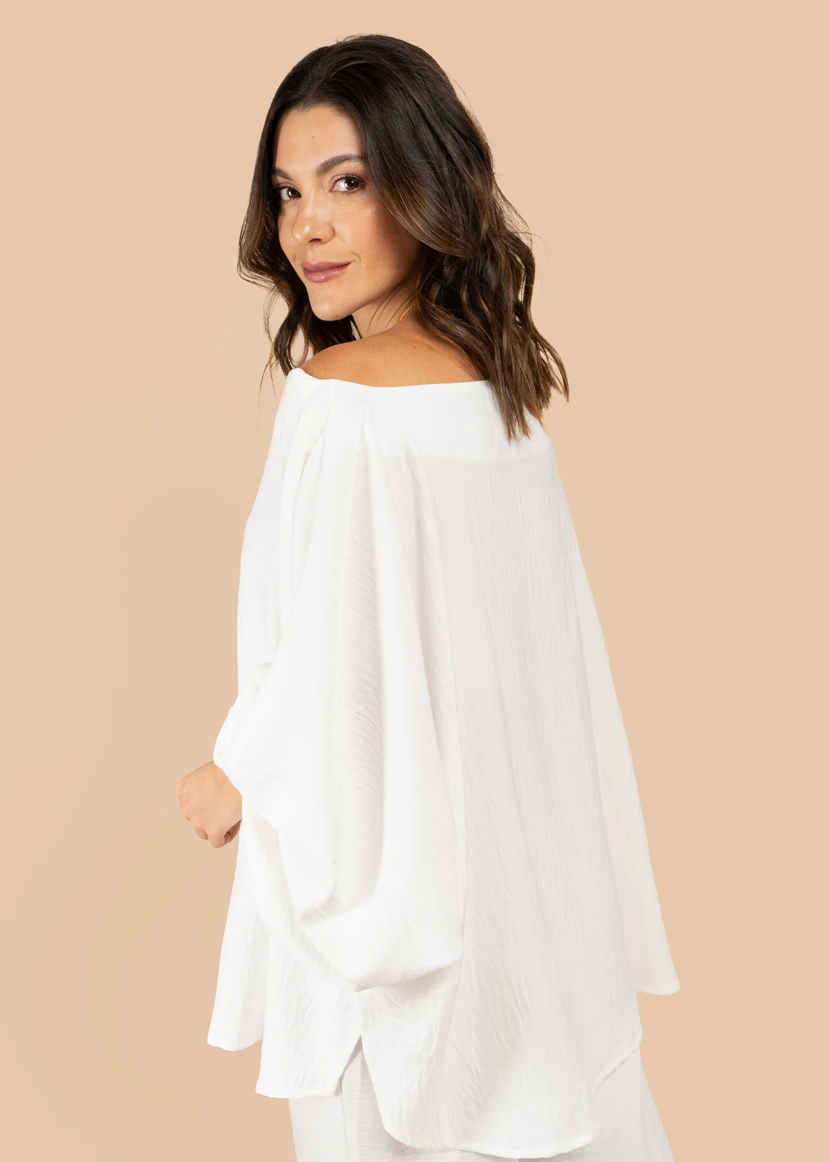 Blusa color blanco cuello bandeja 105793 - Image 5