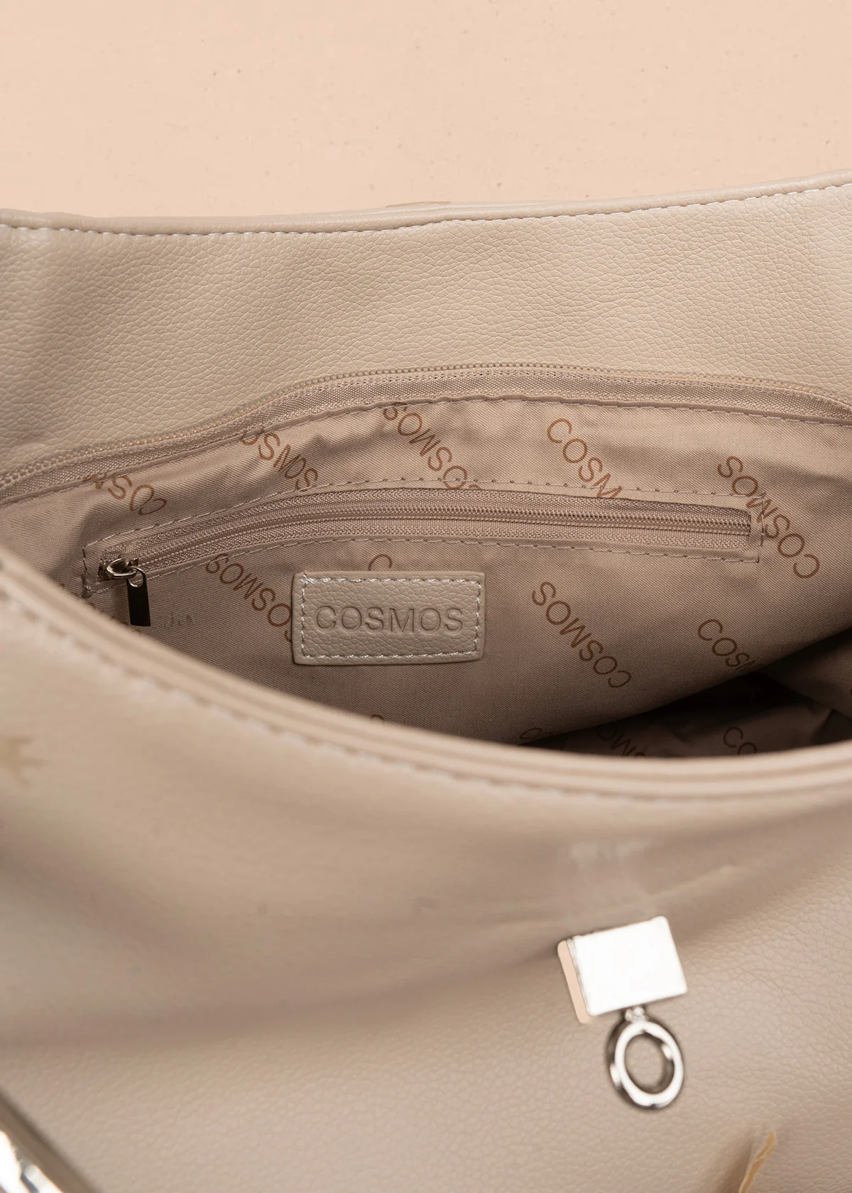 Bolso tipo shopping color beige con correa frontal 106182 - Image 5