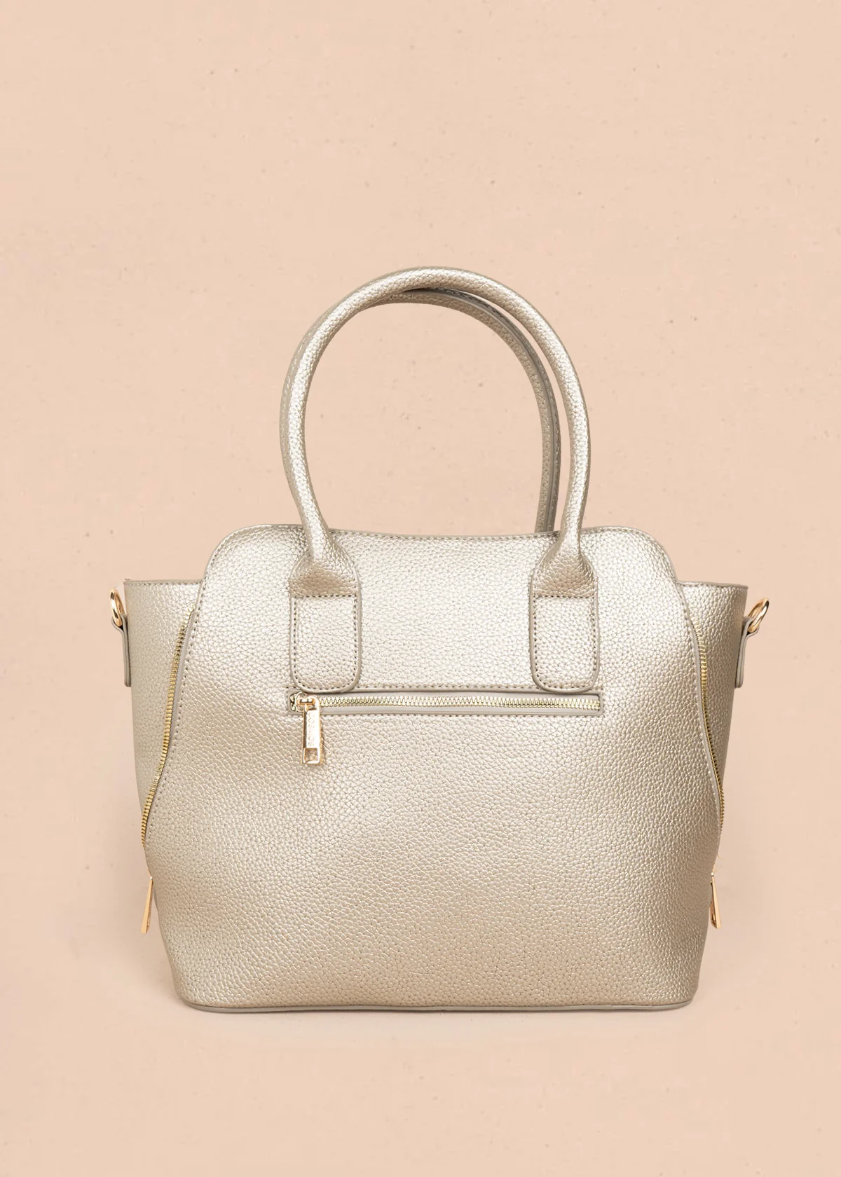 Bolso tipo shopping color champaña con monedero 106288 - Image 6