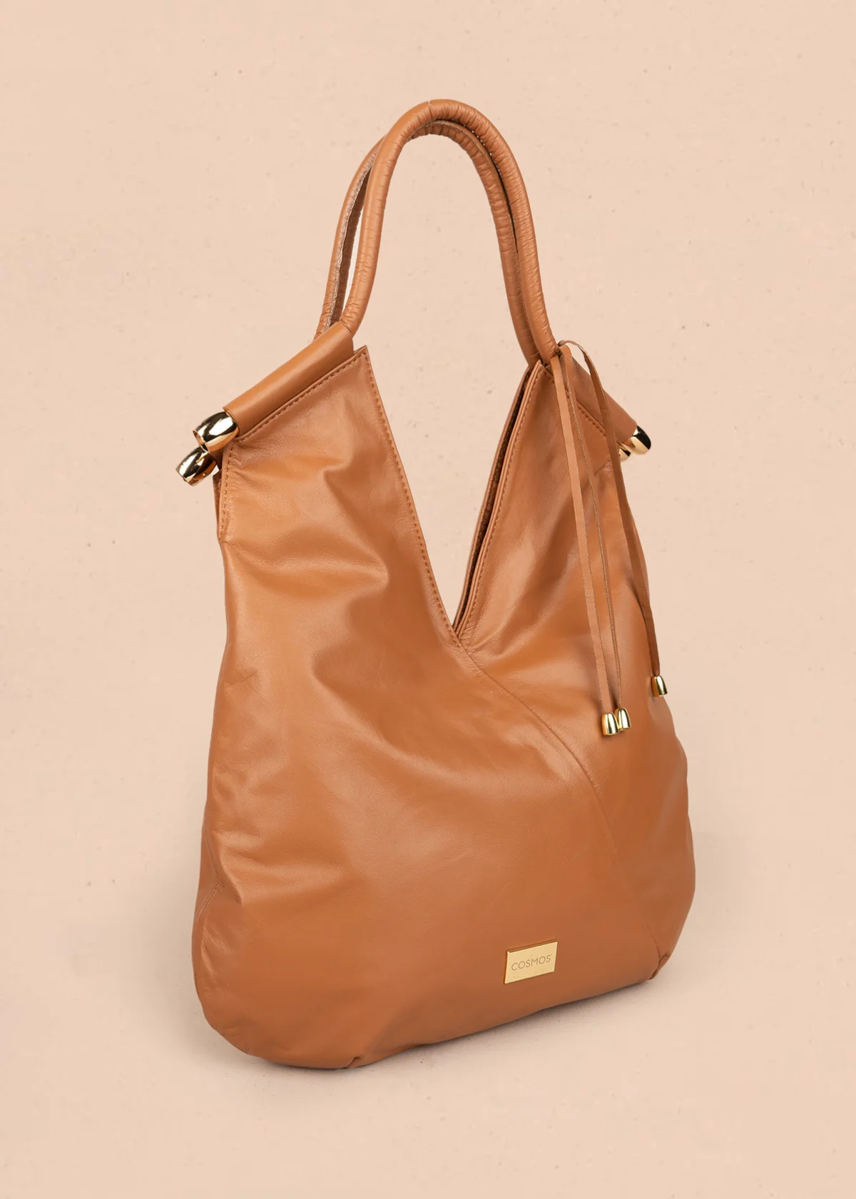 Bolso en cuero color miel tipo shopping 105786 - Image 3