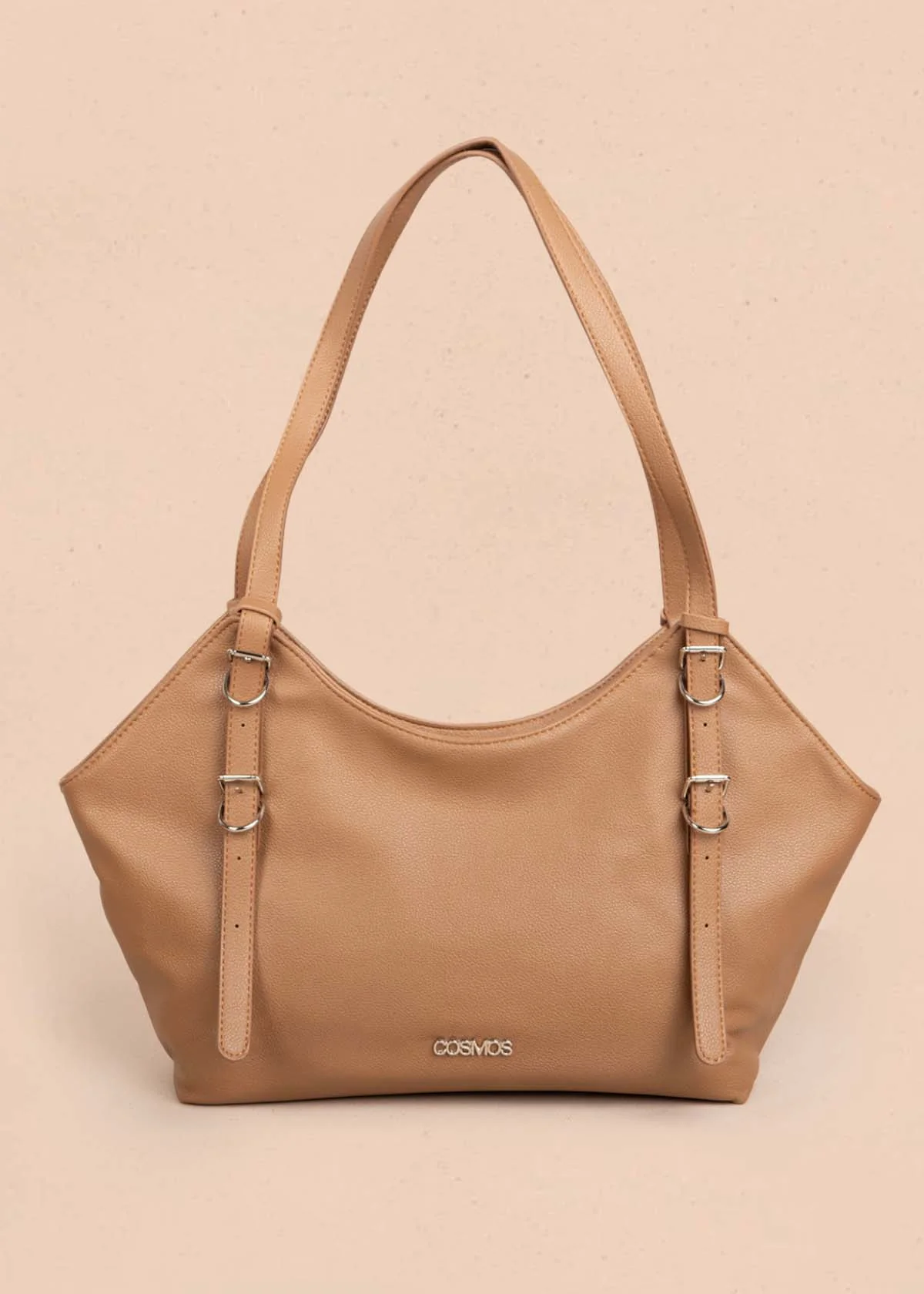 Bolso tipo shopping color miel texturizado 106183
