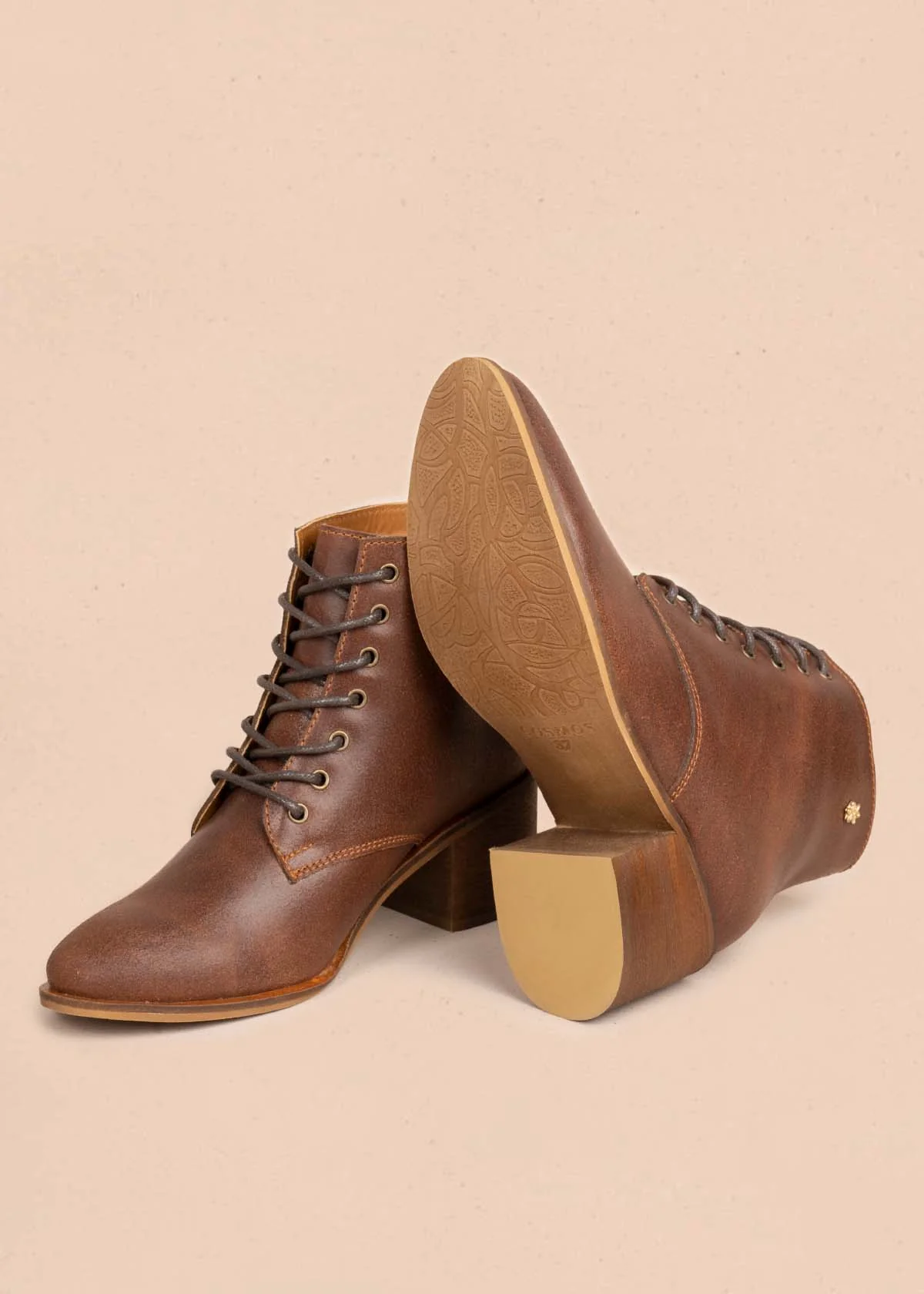 Botines en cuero color miel 105719 - Image 6