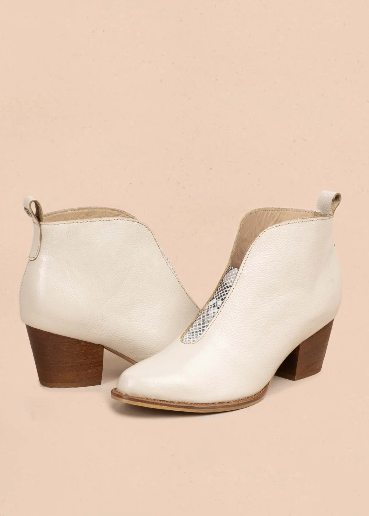 Botines en cuero color talco 105873 - Image 6