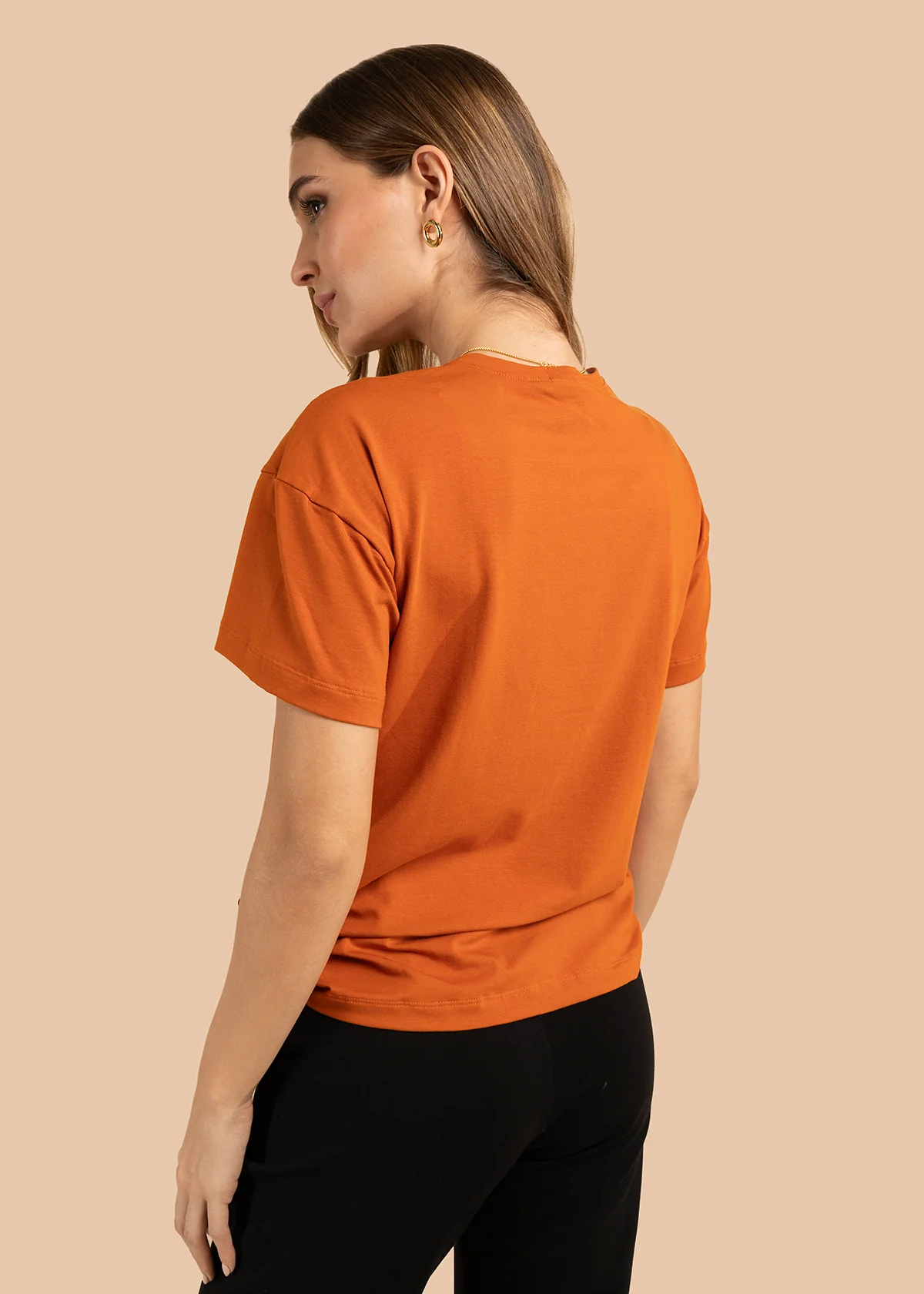 Camiseta color terracota con estampado 105883 - Image 4