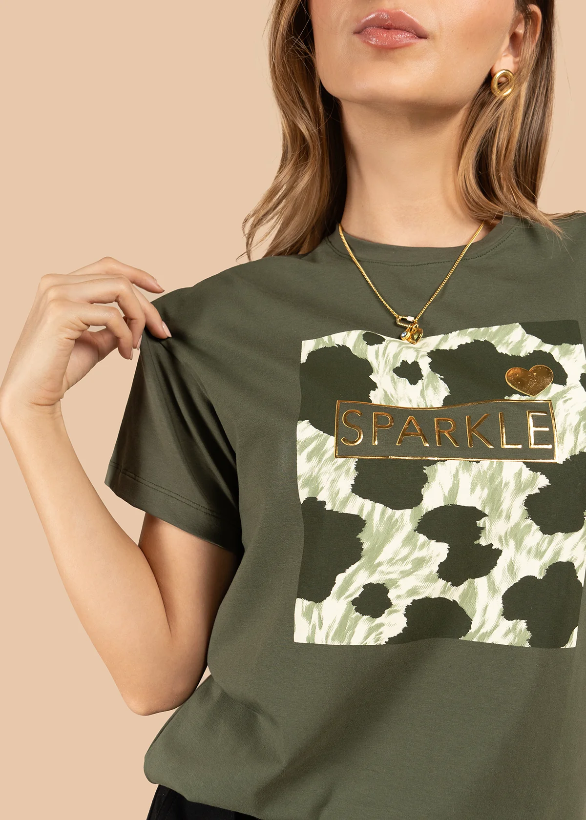 Camiseta color verde con estampado 105883 - Image 3