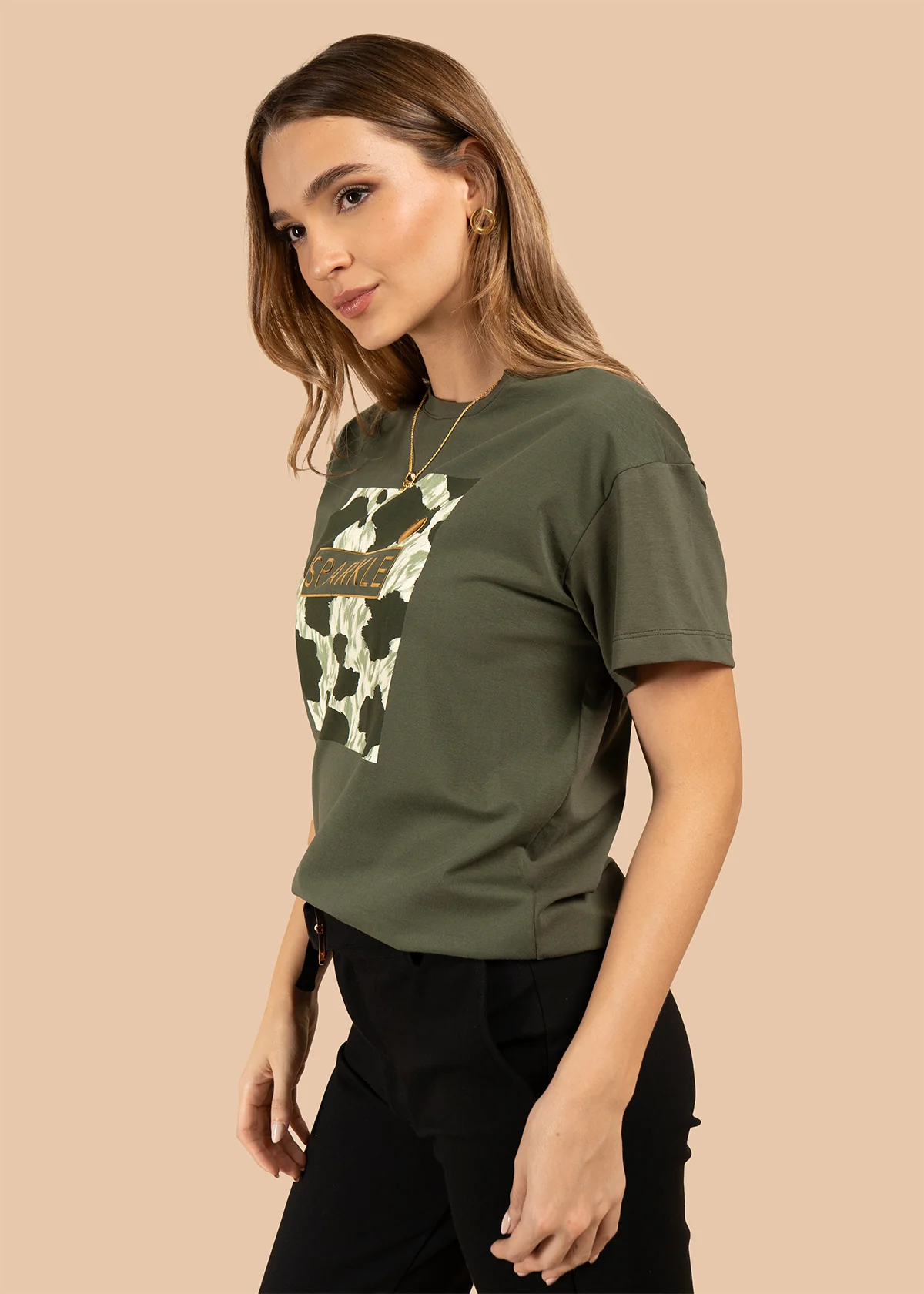 Camiseta color verde con estampado 105883 - Image 4