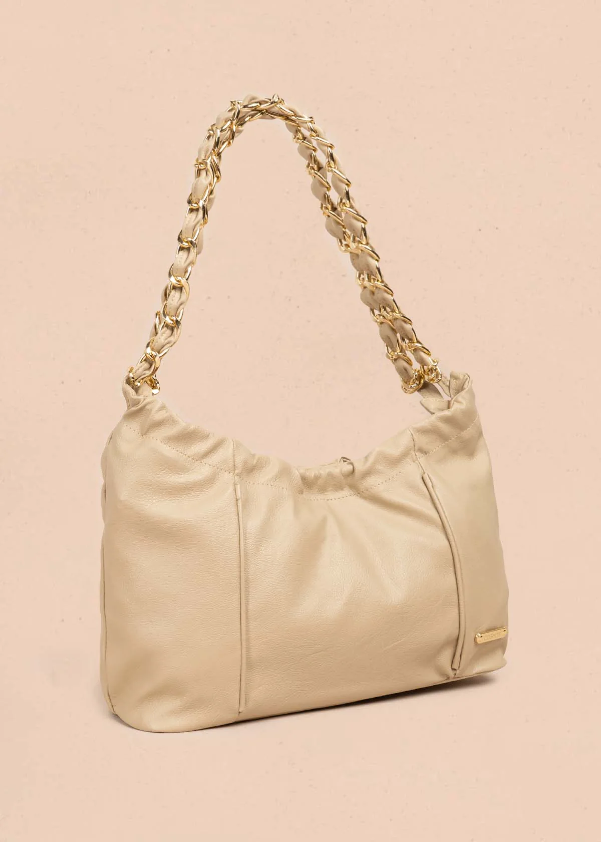 Bolso cartera color beige con cadena 105566 - Image 2