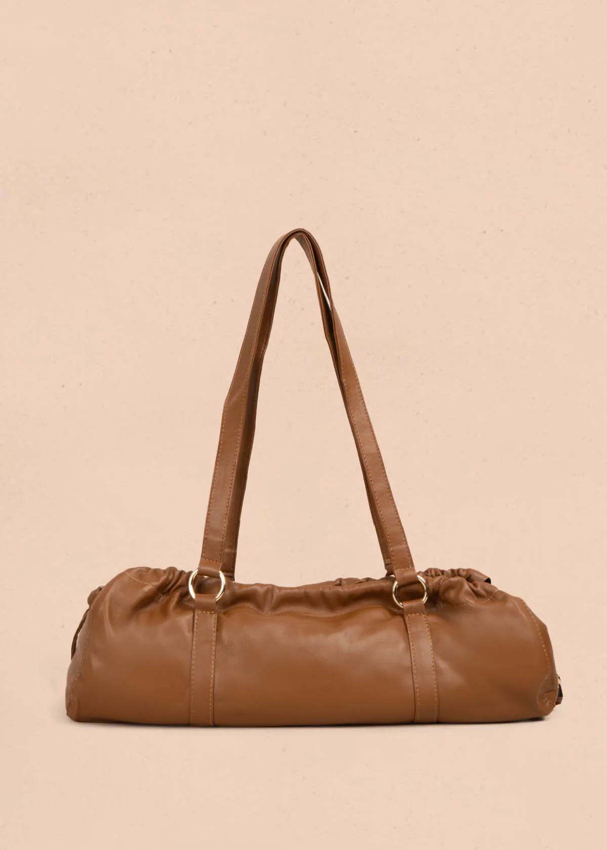Bolso cartera color camel con recogido 105567 - Image 2