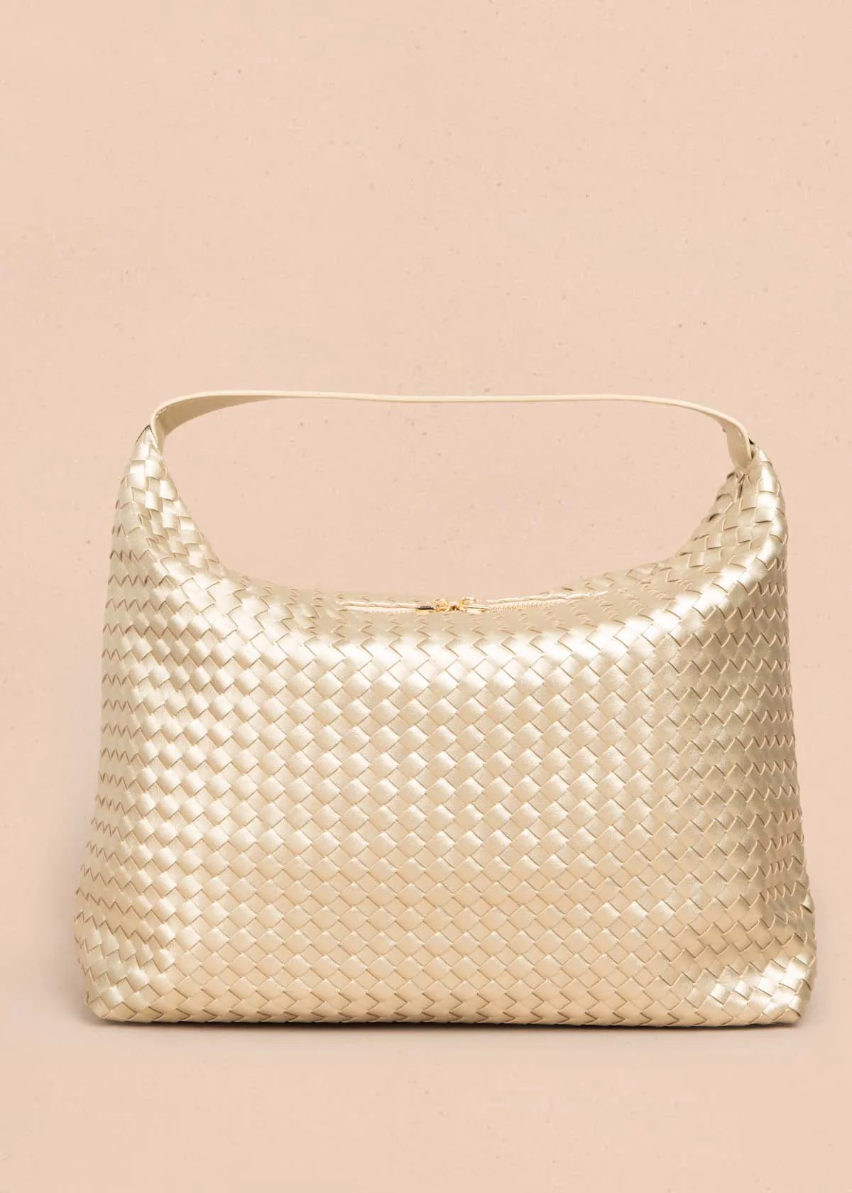 Bolso tipo cartera color champaña 105752 - Image 5
