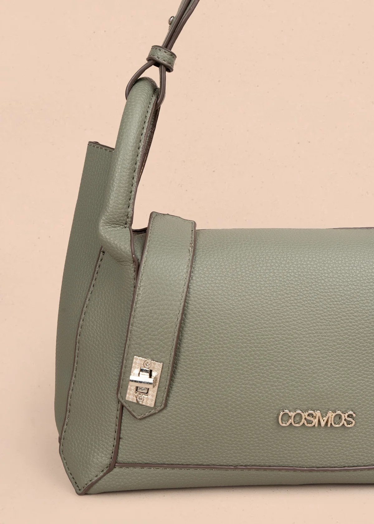 Bolso tipo cartera color verde con broche frontal 106985 - Image 4
