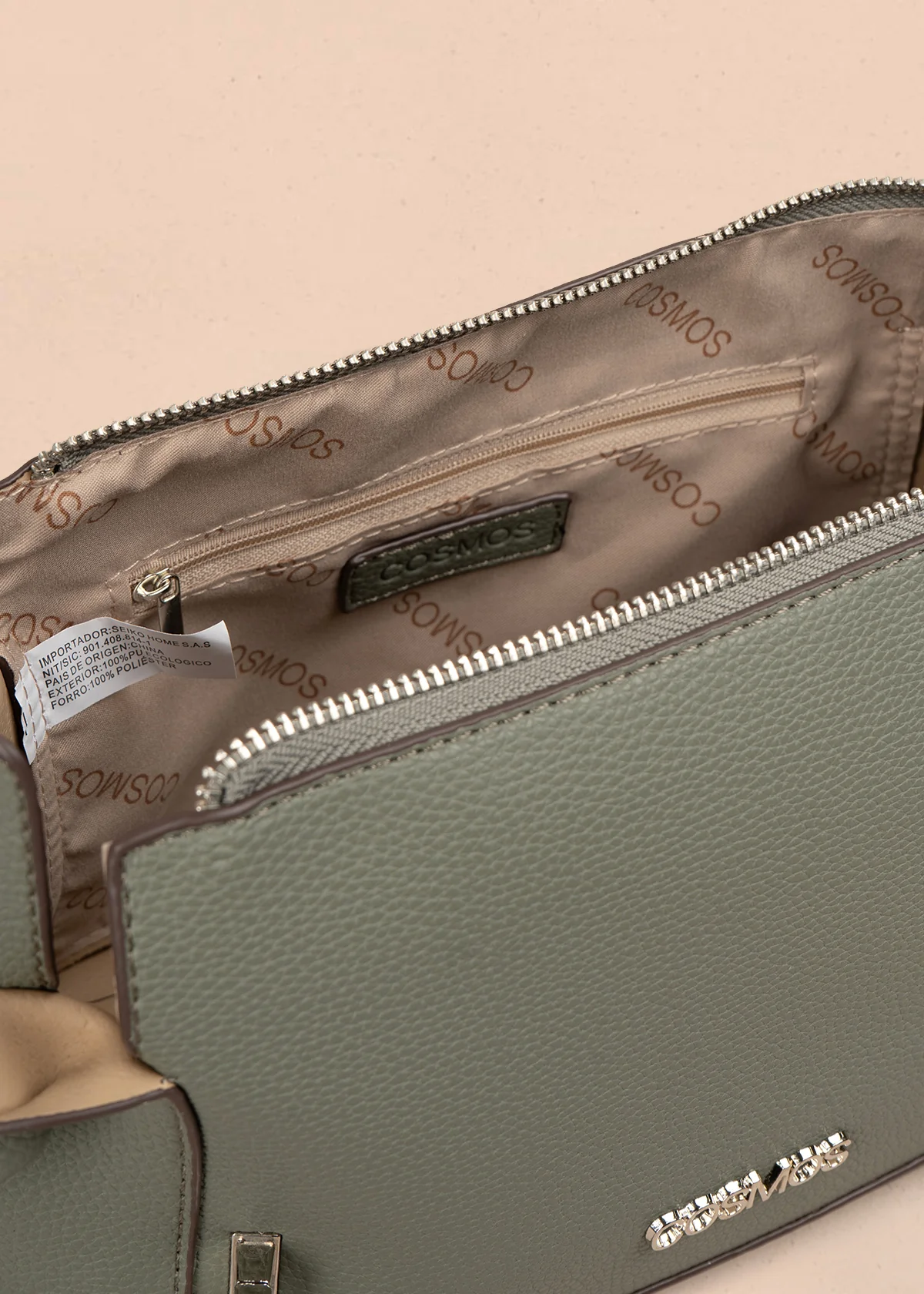 Bolso tipo cartera color verde con broche frontal 106985 - Image 6