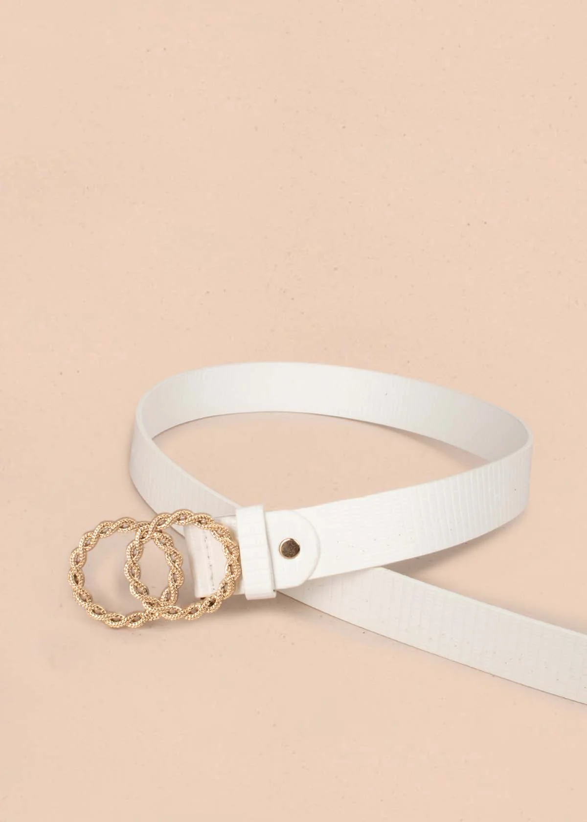 Cinturón color blanco con textura croco 105230 - Image 3