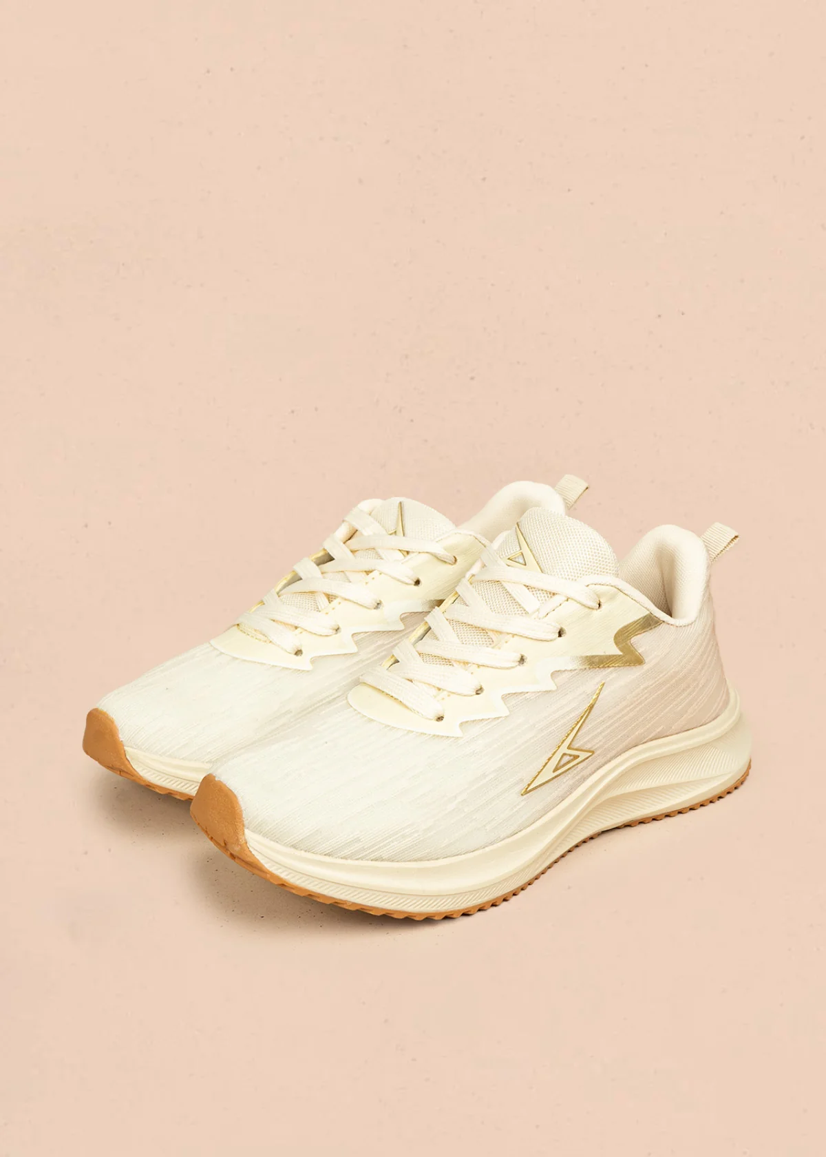 Tenis deportivos color beige con detalles dorados 106451 - Image 4