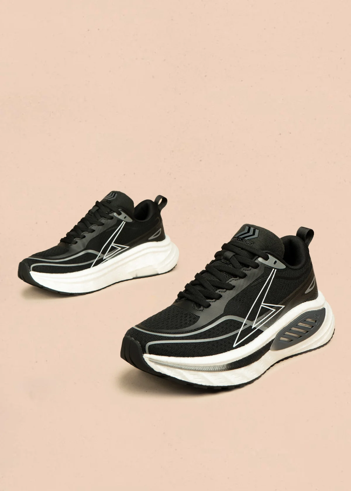 Tenis deportivos color negro con suela blanca 106446 - Image 2