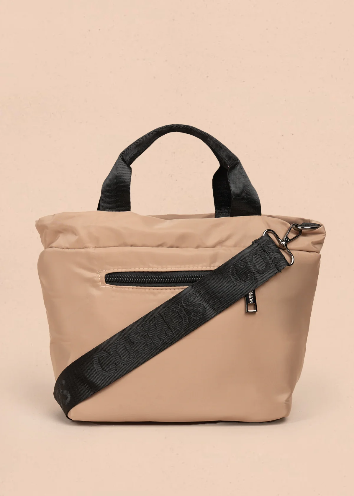 Bolso manos libres color beige con resorte 106971 - Image 3