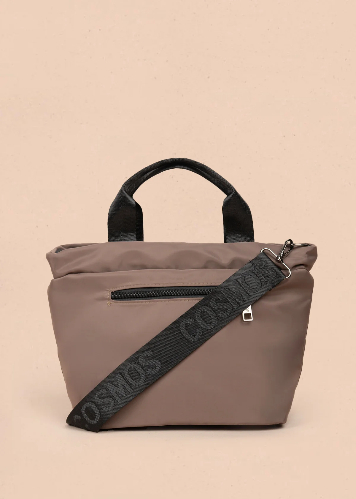 Bolso manos libres color café con resorte 106971 - Image 2