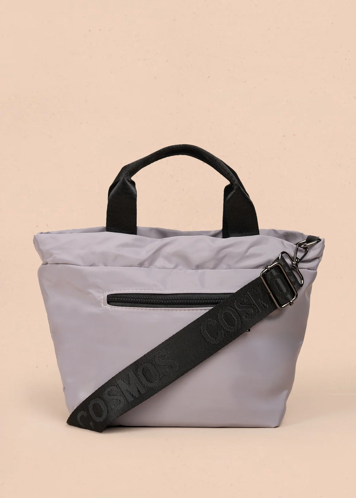 Bolso manos libres color gris con resorte 106971 - Image 2