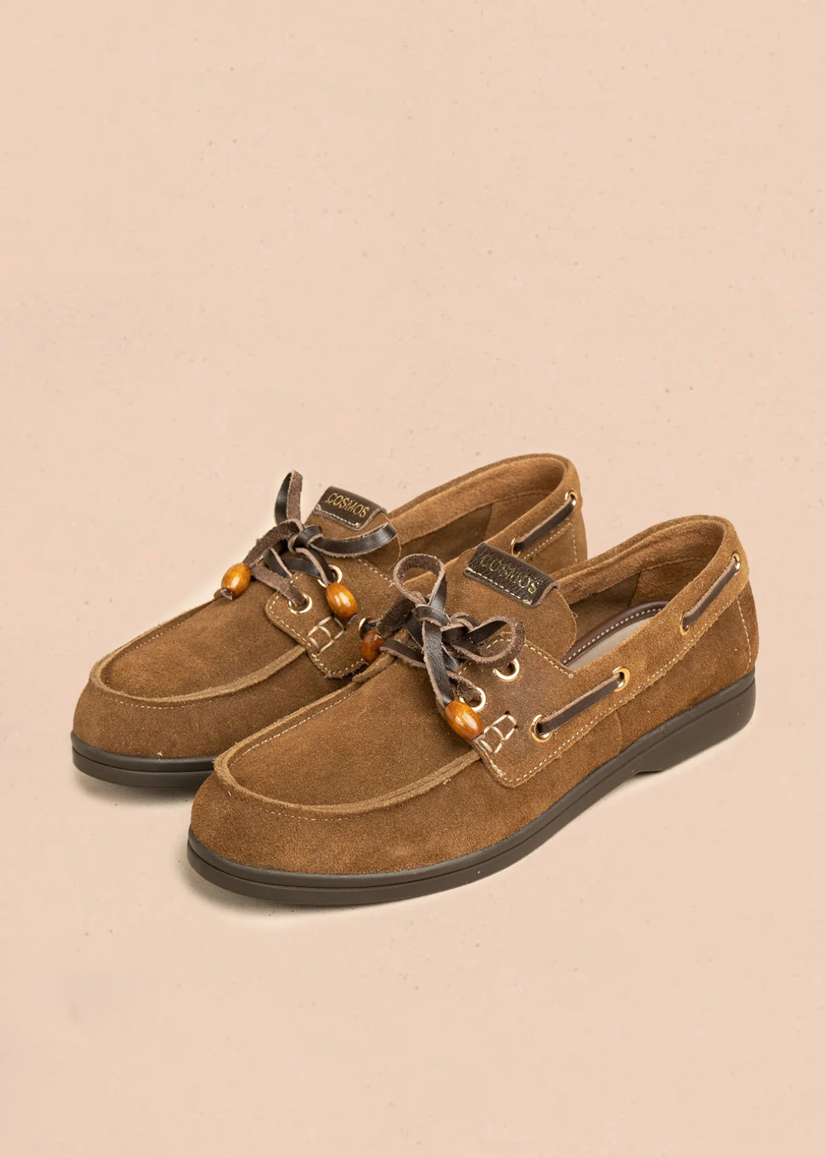 Mocasines de cuero carnaza color miel 106655 - Image 2