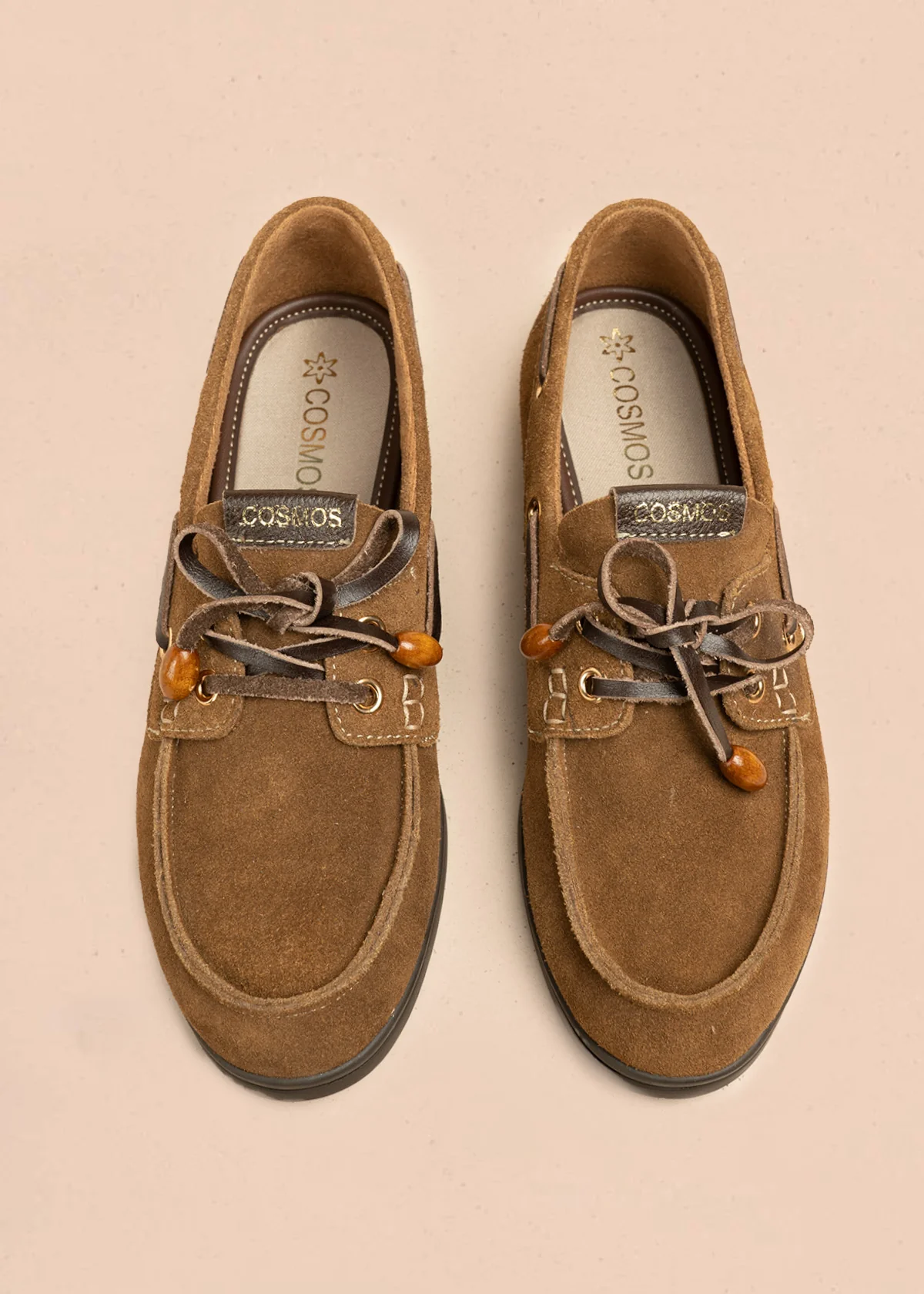 Mocasines de cuero carnaza color miel 106655 - Image 6