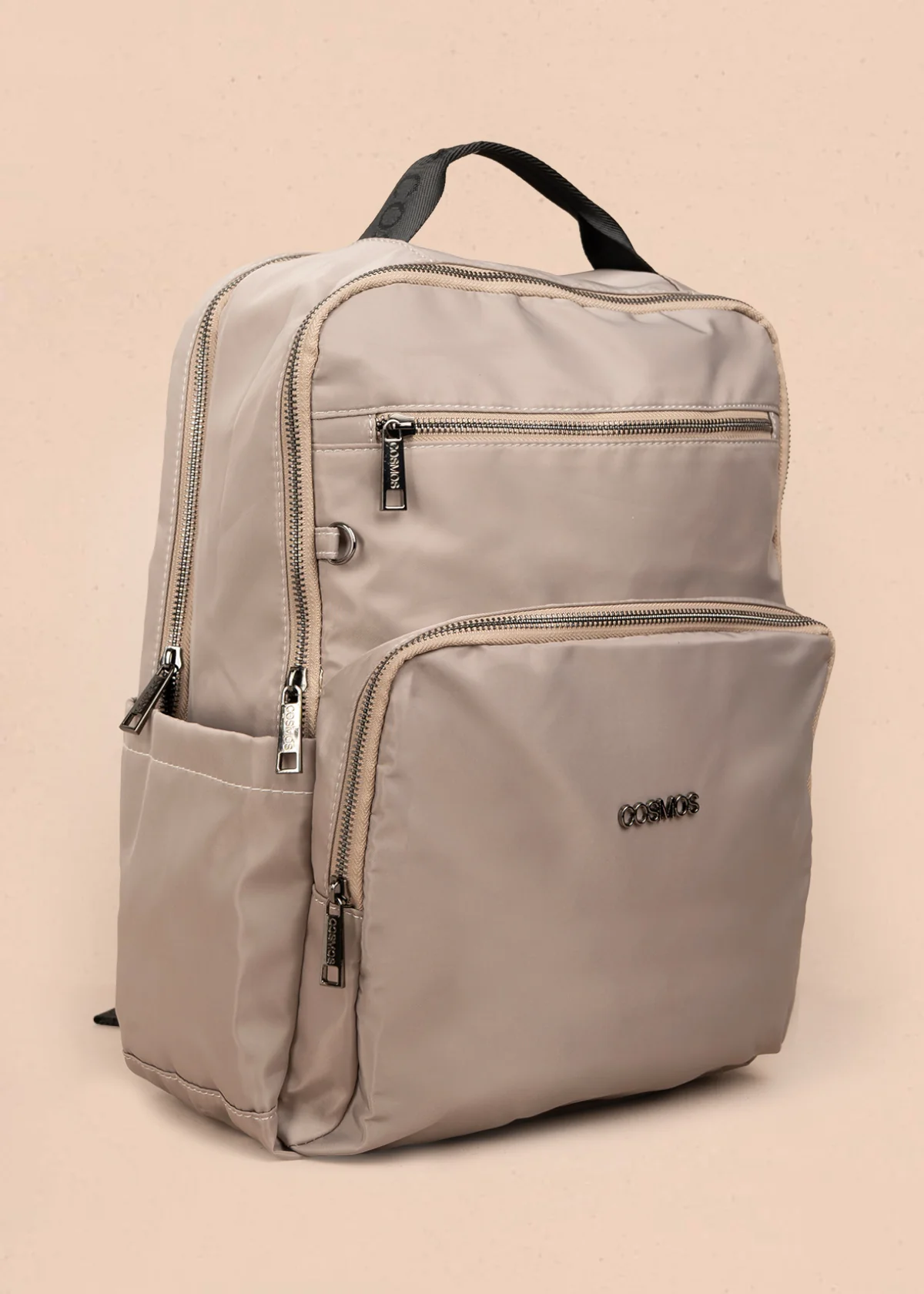 Morral color taupe en textil con bolsillos delanteros 106298 - Image 2