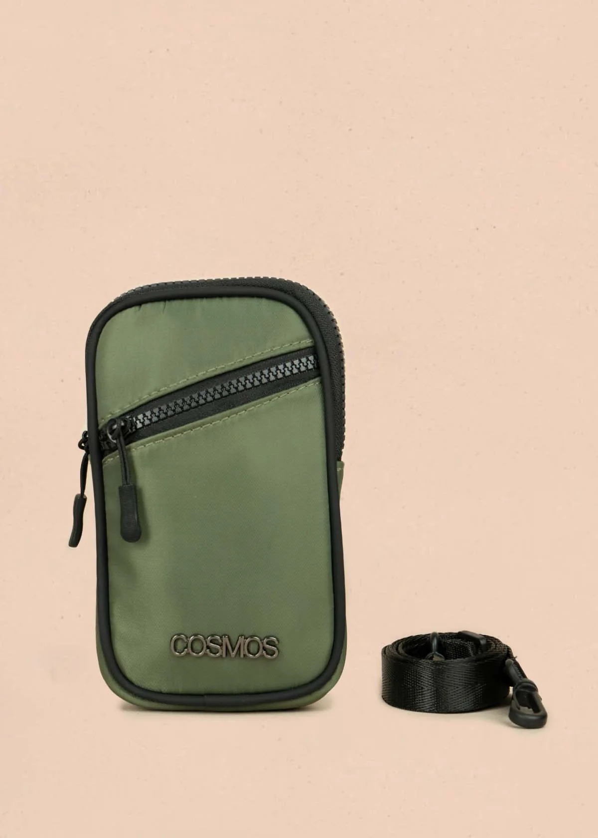 Porta celular color verde con bolsillo delantero 106969