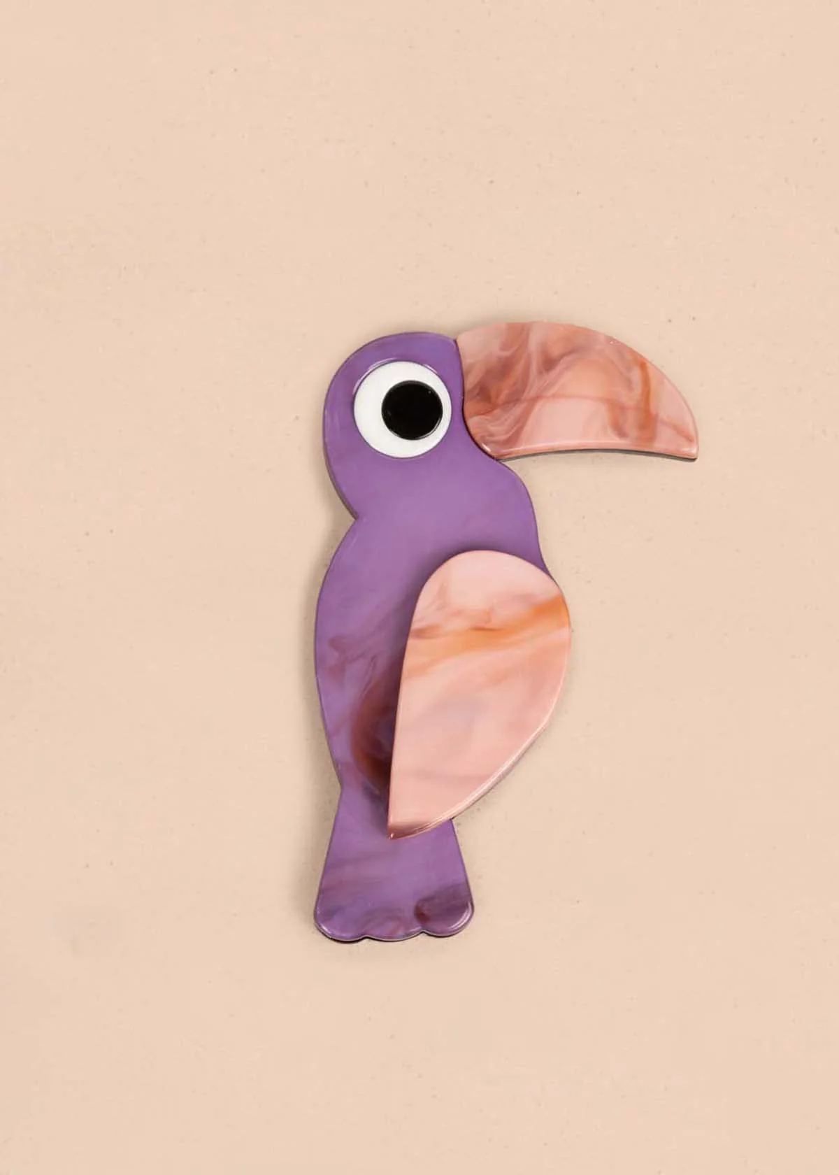 Prendedor de tucán color morado 106206
