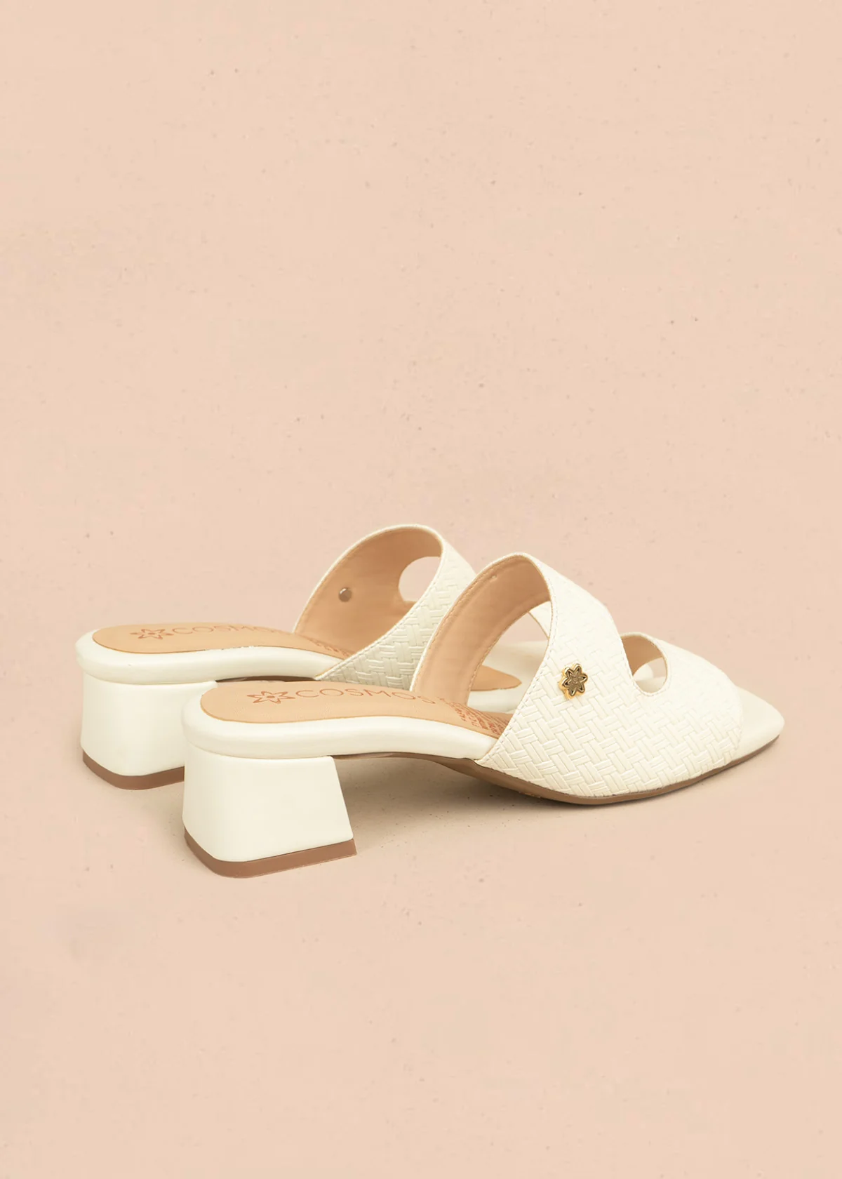 Sandalias color talco con textura trenzada 106528 - Image 3