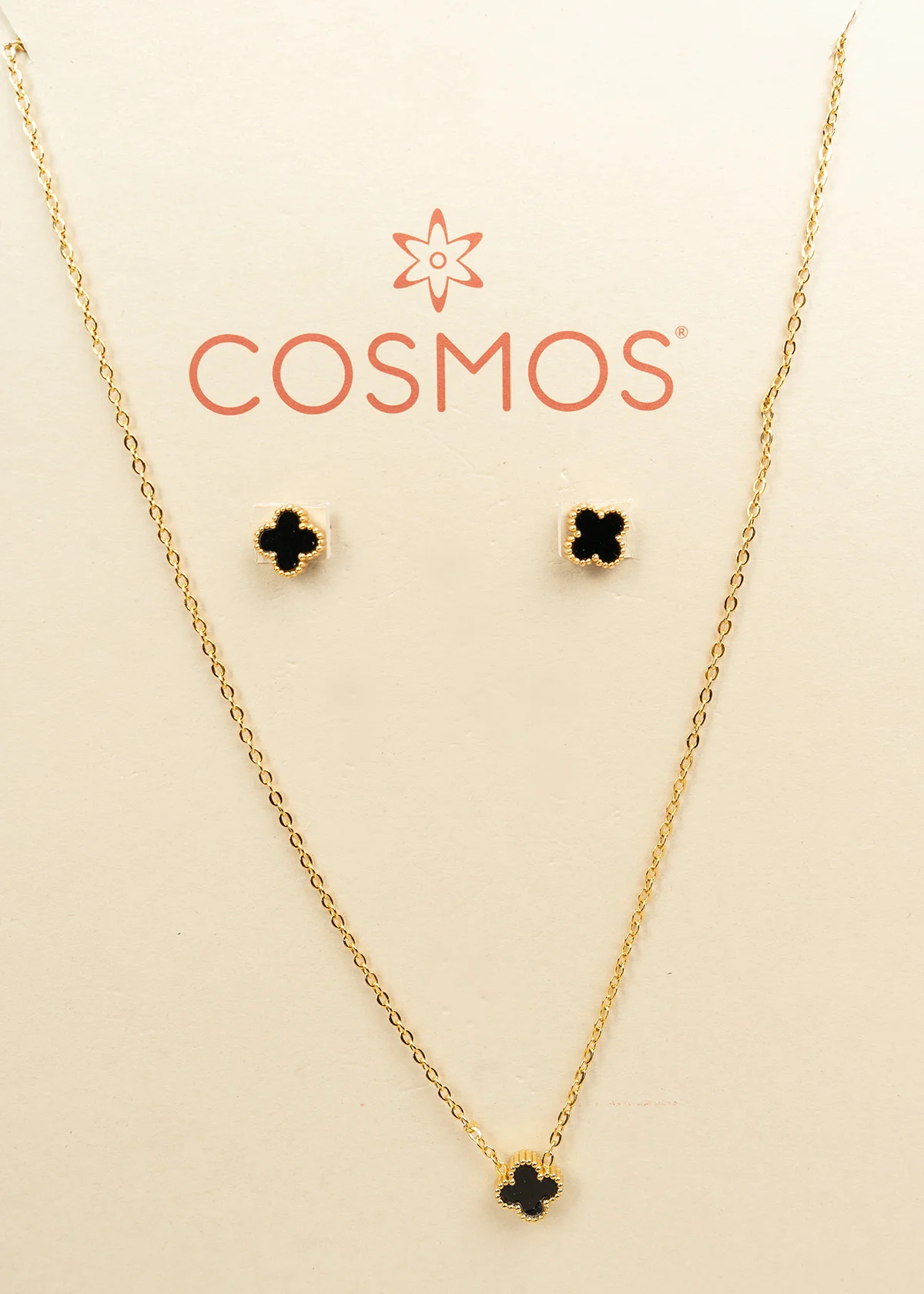 Set collar + aretes de trébol mini color negro 106354 - Image 6