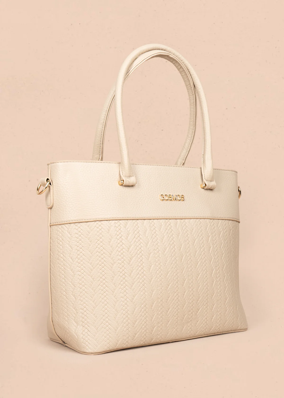 Bolso tipo shopping color beige con grabado tipo espiga 106289 - Image 3