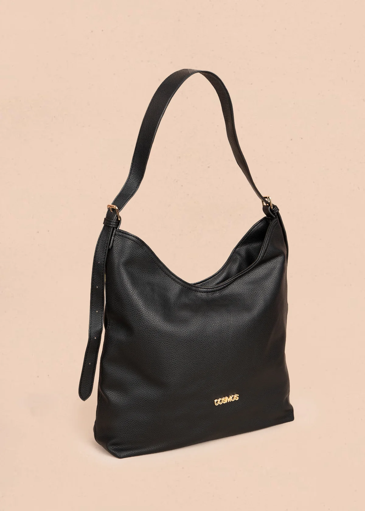 Bolso tipo shopping color negro texturizado y silueta hobo 106335 - Image 2