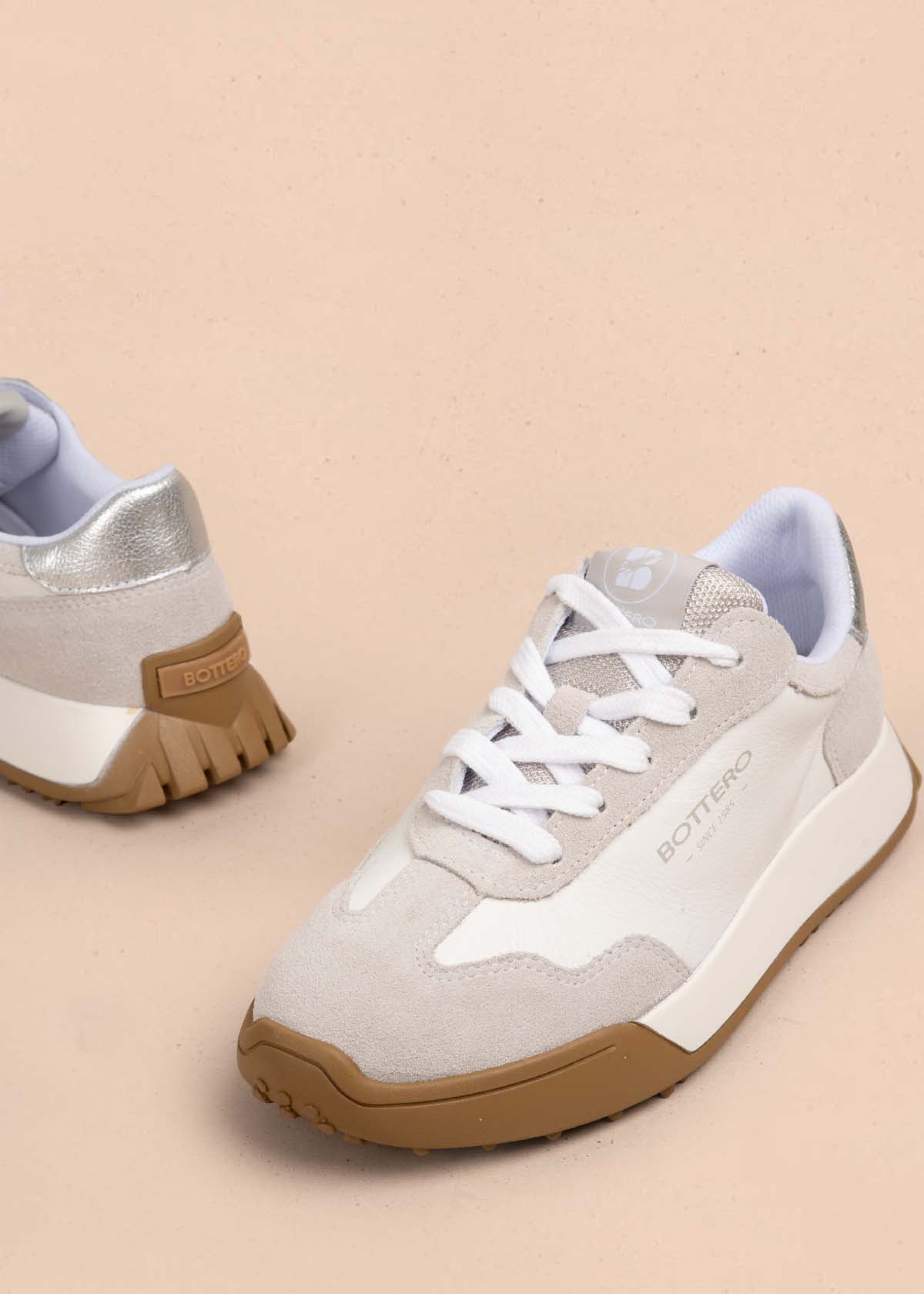 Tenis casuales en cuero color blanco 105339 - Image 4