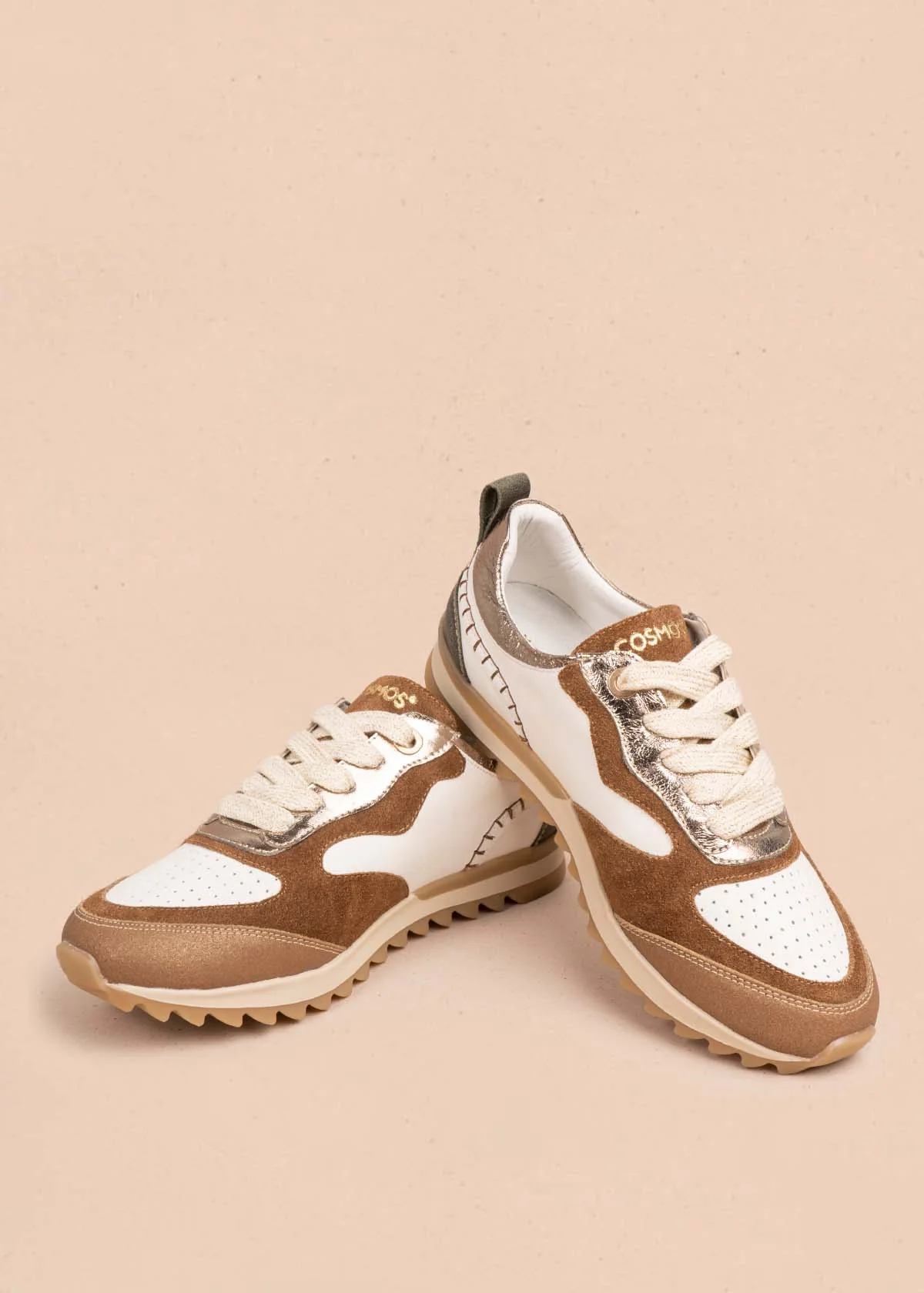 Tenis casuales en cuero color blanco con perforaciones 105477 - Image 5