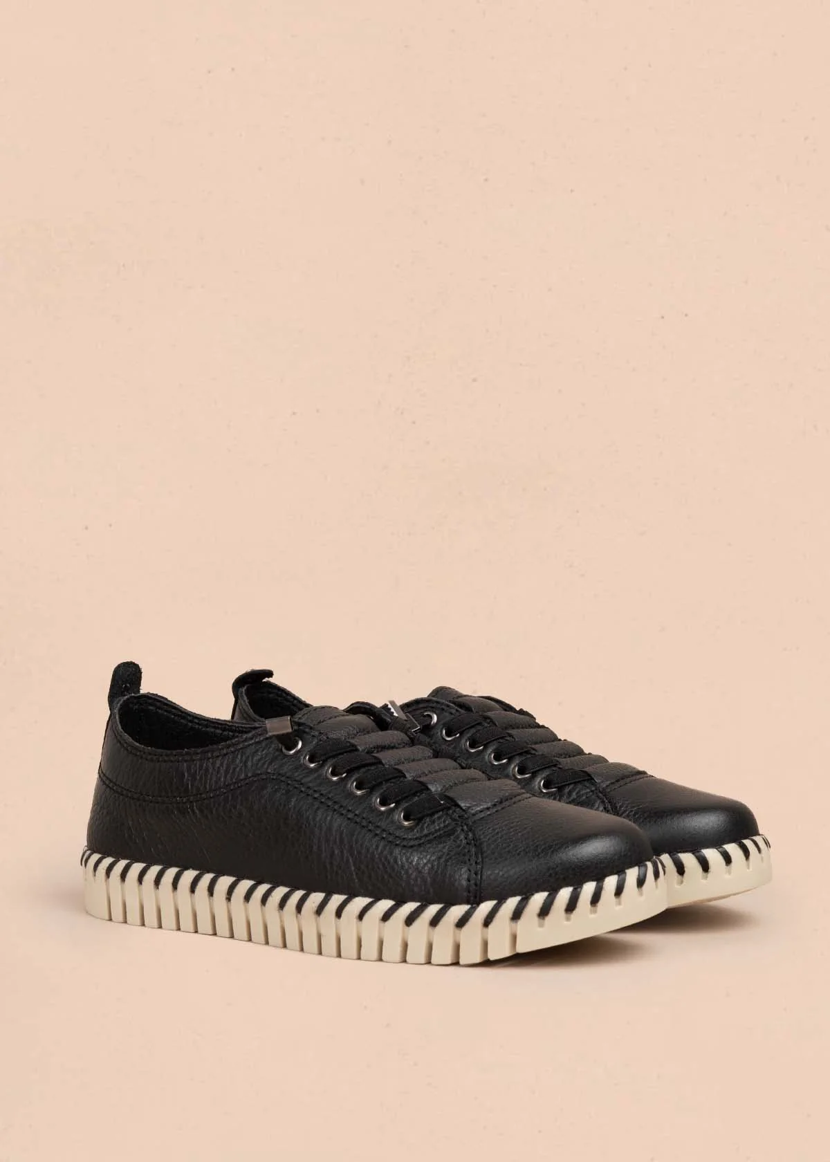 Tenis casuales en cuero color negro 105334 - Image 2