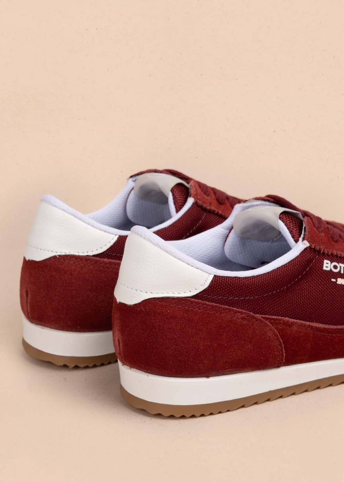 Tenis casuales en cuero color vinotinto 105337 - Image 4